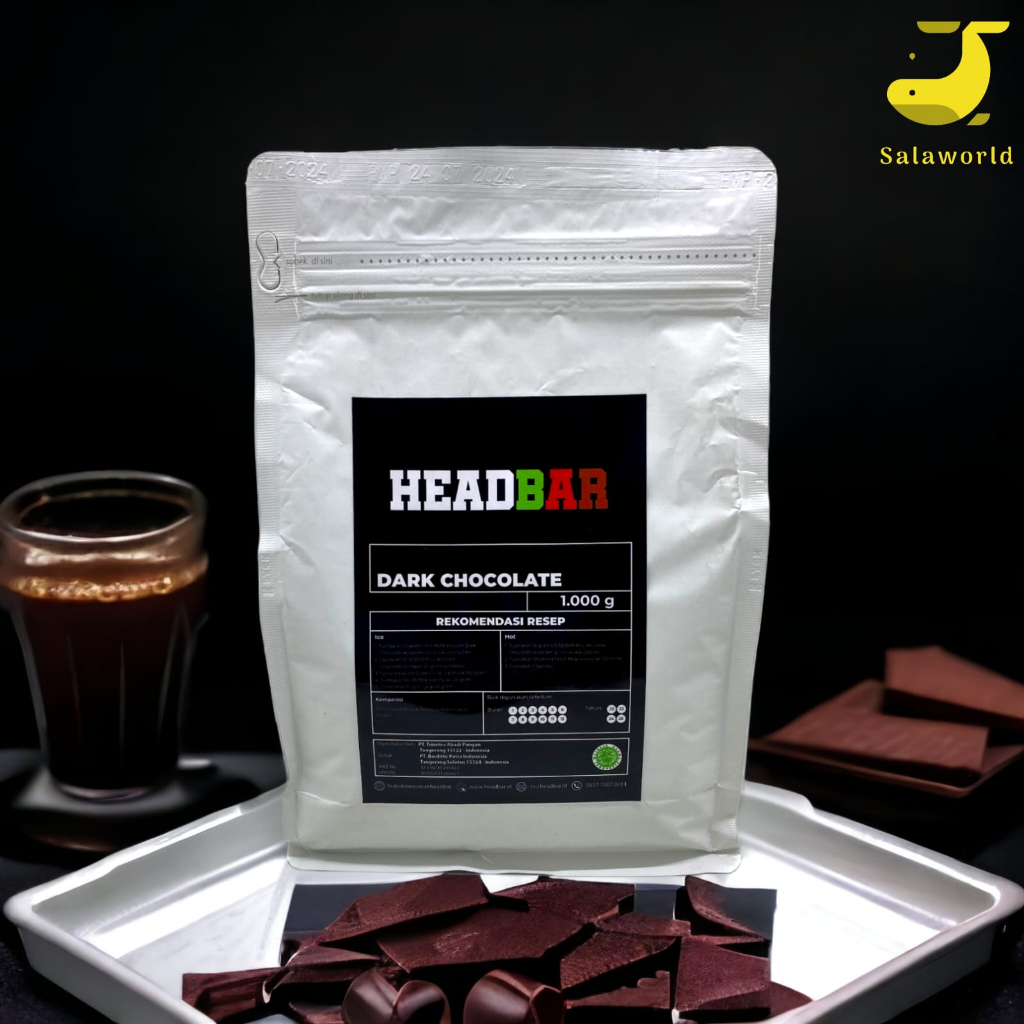 

HEADBAR Powder Dark Chocolate Strong 1000 g | Bubuk Minuman Rasa Coklat 1000 g