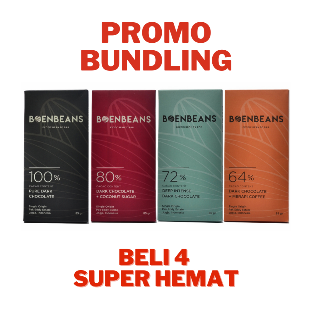 

Boenbeans Dark Chocolate 100% 80% 72% 64% | Coklat Hitam | Cocoa Butter | Cokelat nDalem