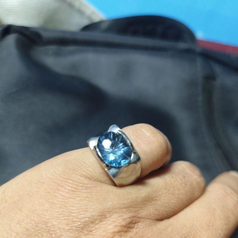 Batu Cincin Blue Topaz London Memo
