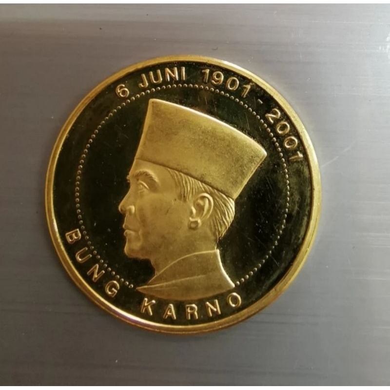 Koin Emas Gold Coin Soekarno 100 Tahun Bung Karno 6 juni 1901 - 2001