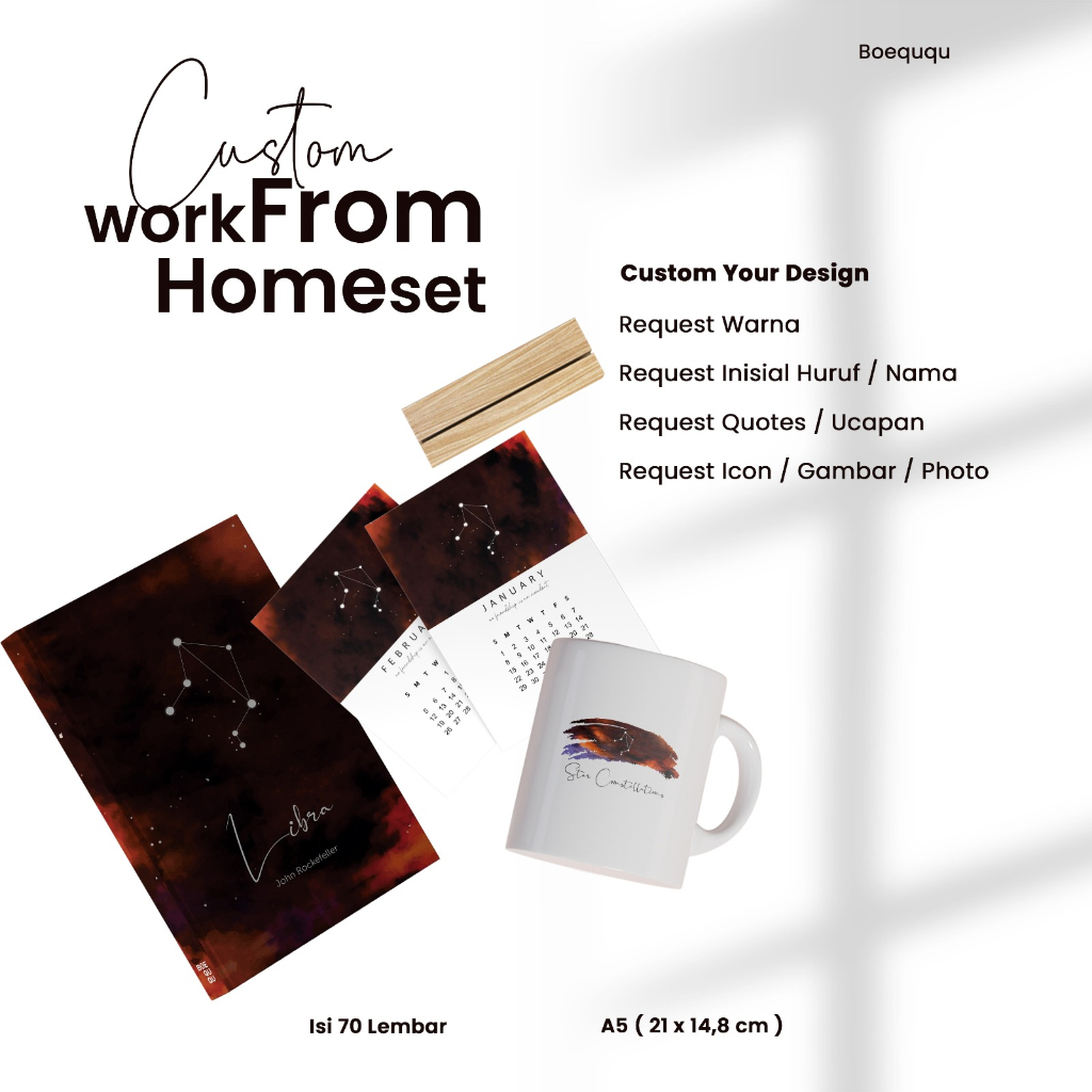 

[Galaxy Zodiac] Set Kado Ulang Tahun / Galaxy Zodiac / Set Paket Work From Home 3 in 1 / Notebook Custom A5 / Custom Mug Calender / Kalender Meja Kayu 2024 / Custom Notebook Aesthetic 2024 / Kado Wisuda / Kado Skripsian