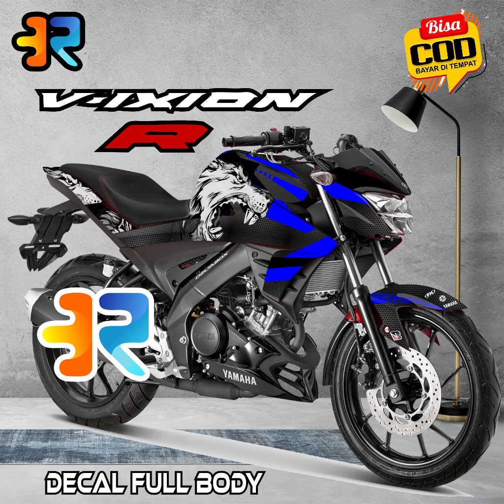 Stiker Decal Vixion R New Full Body Variasi Desain Serigala