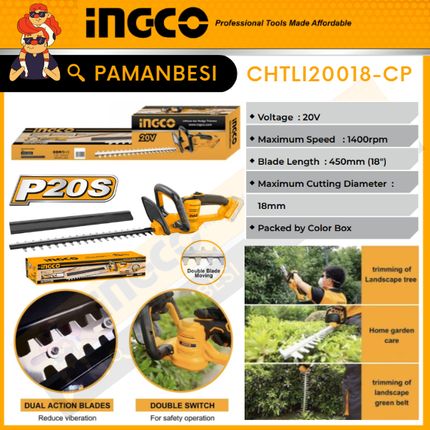P20S Hedge Trimmer (18") INGCO CHTLI20018-CP Mesin Pangkas Potong