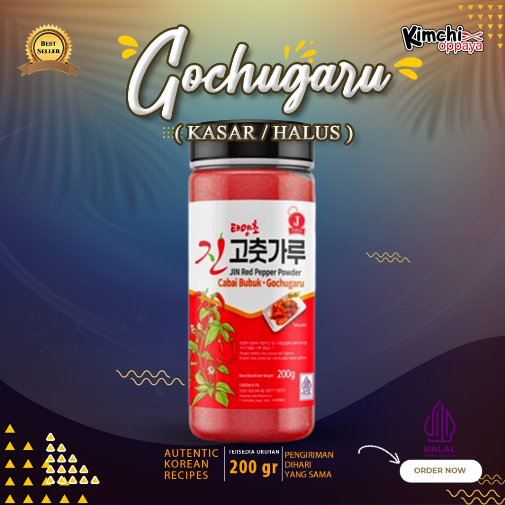 

Gochugaru Korea JIN Red Pepper Bubuk Cabe Kasar/Halus 200Gr
