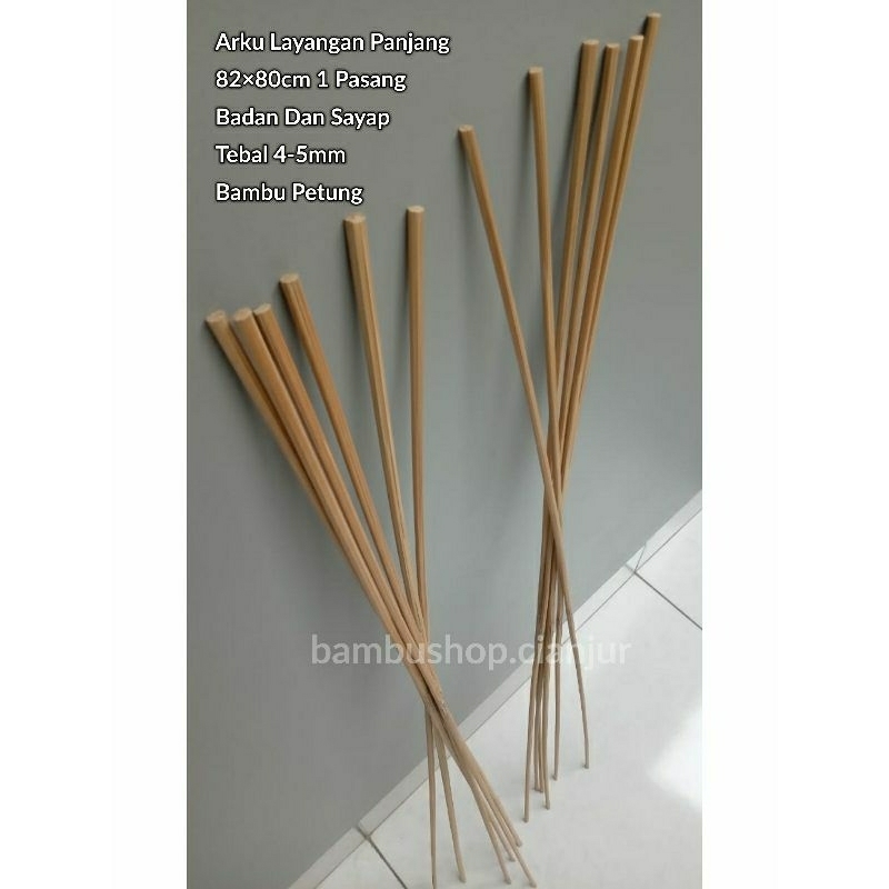 Arku Layangan Panjang 82/80cm 1 Pasang Bambu Petung serut Halus