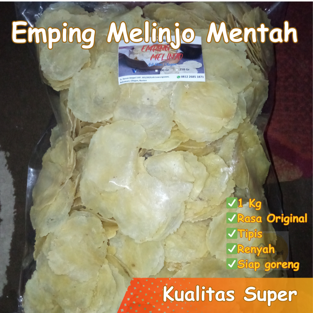 

Emping Melinjo Mentah Super Tipis Original 1 Kg Asli Banten