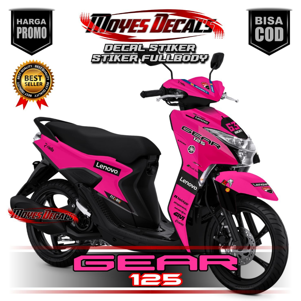 ( Anti Luntur ) Sticker Decal Gear 125 Full Body - #Gear125#Mio Gear 125 Stiker Motor Gear 125 Full 