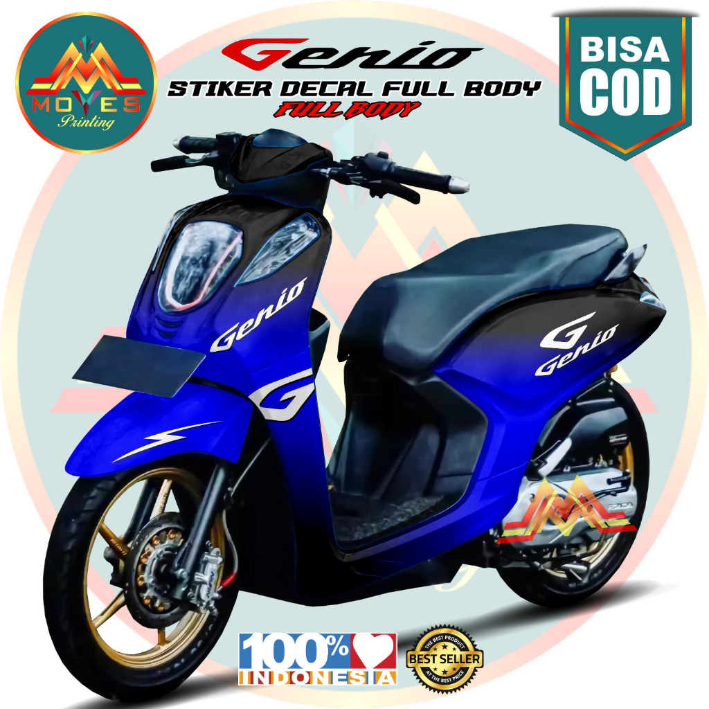 Decal Genio Full Body 2022 Stiker Genio Variasi 2022 Full Body Stiker Motor Genio 2022 Striping Geni