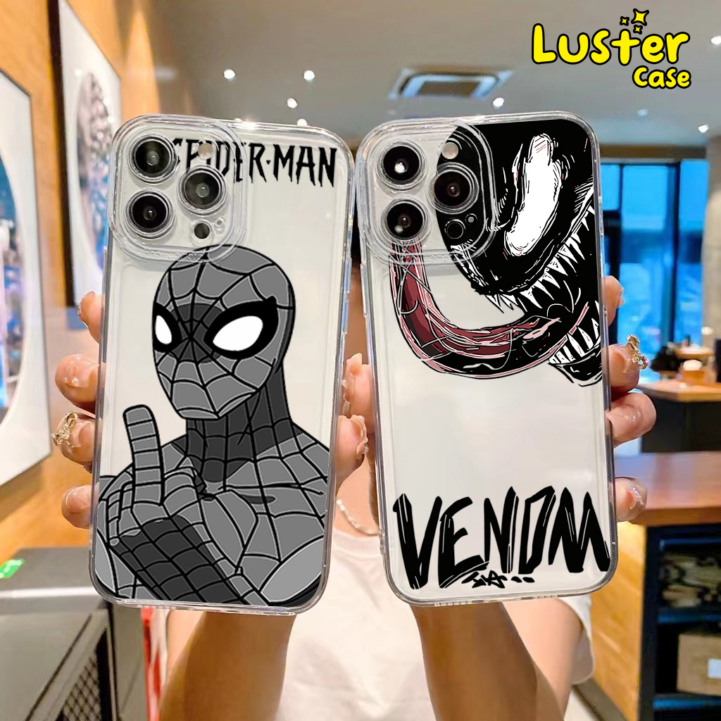 Case INFINIX HOT 20I 20S 12 12 PRO 12I 12 PLAY 11 10 11 PLAY 10 10S 9 9 PLAY 8 11S 11S NFC 20 PLAY  Luster [ SPIDER ] Casing Hp Aesthetic Kesing Hp Karakter Anime Cassing Hp Motif Lucu Clear Case Infinix Softcase Infinix