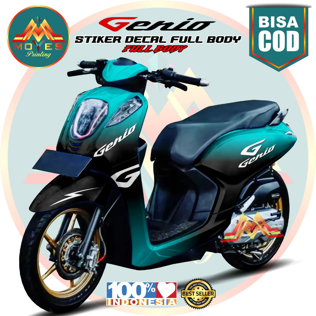 Decal Genio Full Body 2022 Stiker Genio Variasi 2022 Full Body Stiker Motor Genio 2022 Striping Geni