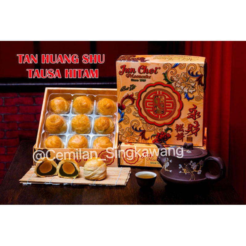 TAN HWANG SU TAUSAHITAM + telurasin MERK JUNCHOI / KUE BULAN TANHUANGSU SINGKAWANG KALIMANTAN