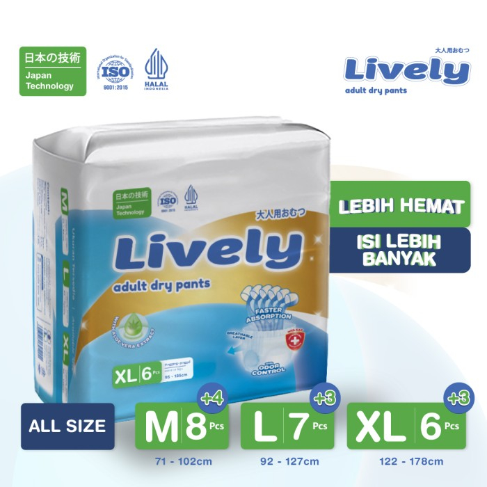 Lively pants adult diapers (popok dewasa)