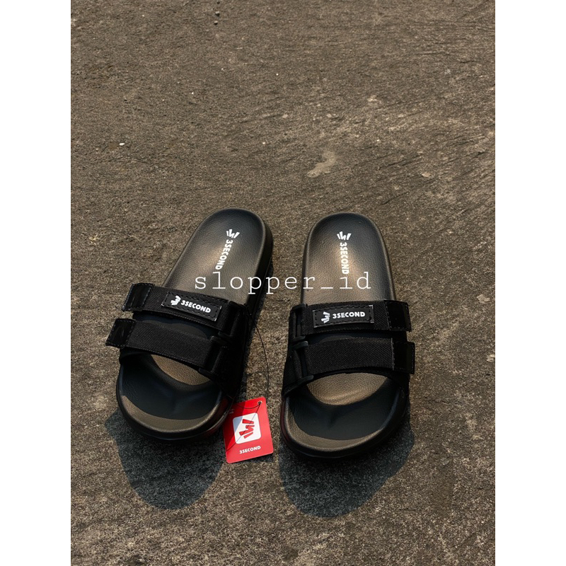 sandal slop Three second 3second Velcro webing sendal slide pria wanita best seller