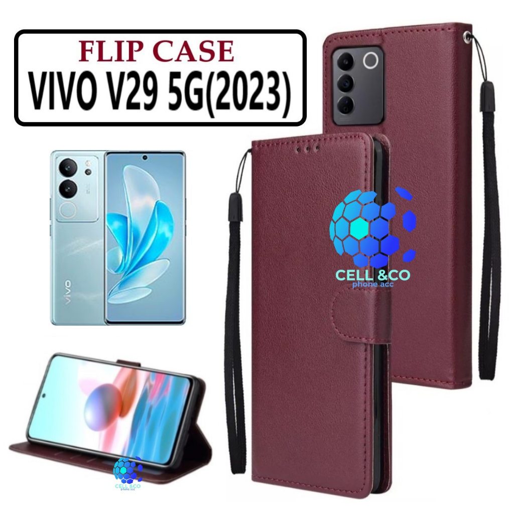 FLIP COVER NEW VIVO V29 5G 2023 FLIP LEATHER WALLET PREMIUM FLIP CASE BUKA TUTUP KESING HP CASING FL