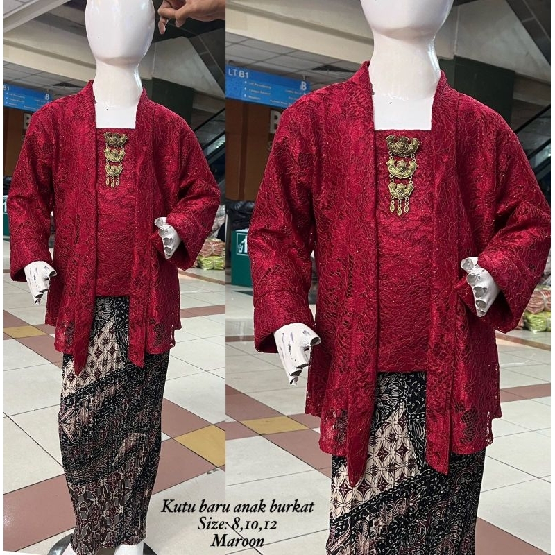 setelan kebaya anak modern kebaya kutu baru anak umur 3-12tahun