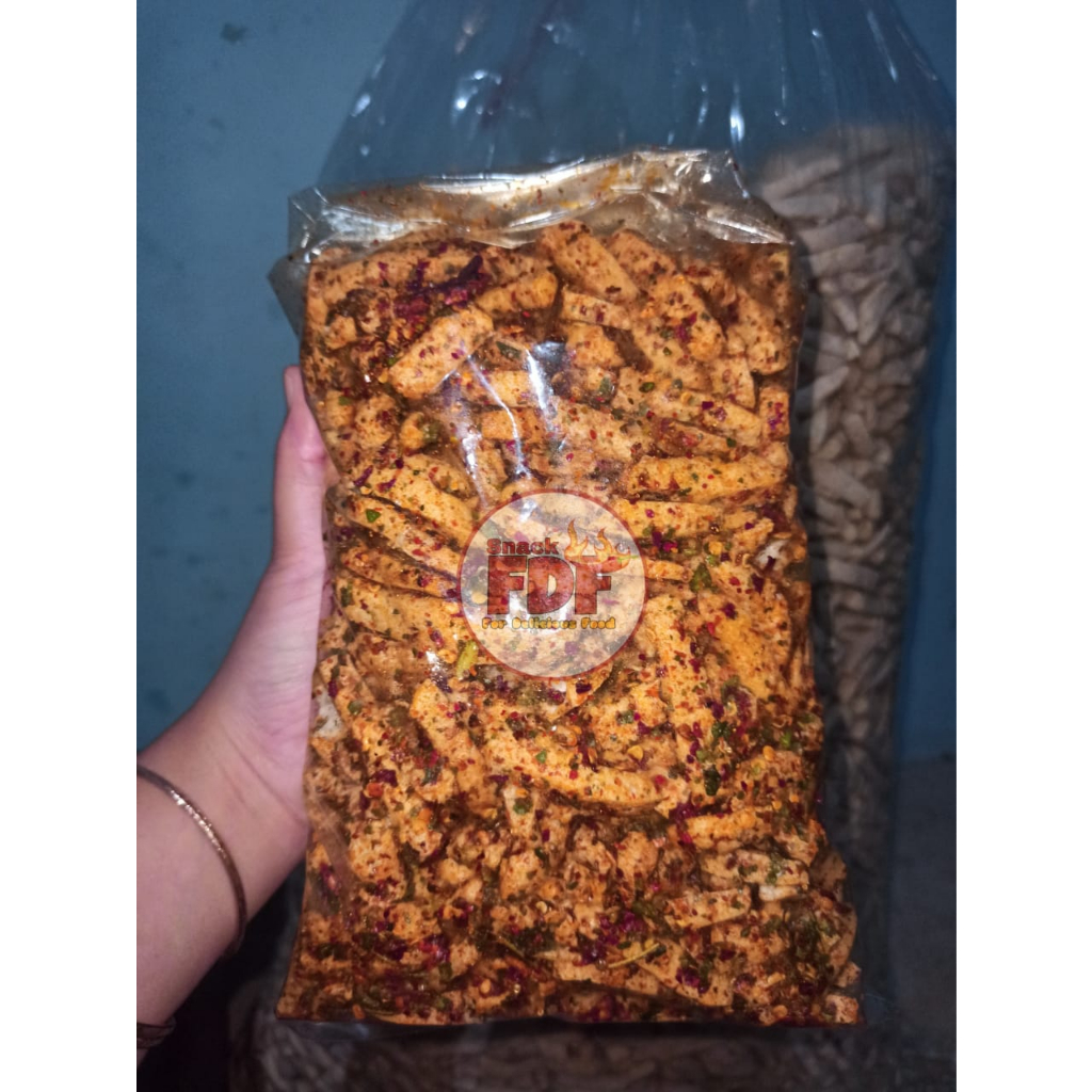 

BASRENG PEDAS DAUN JERUK 500GR / Basreng viral / MURAH, Bumbu melimpah