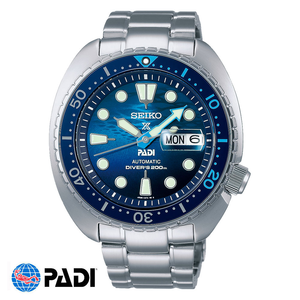 Jam Tangan Seiko Prospex SRPK01 Sea “Manta Ray” Automatic Diver Scuba 200M Blue Dial Silver Stainles