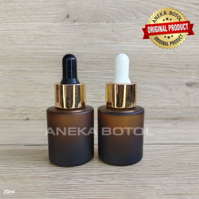 BOTOL PIPET 20 ML FROSTED DATAR RING GOLD SILVER SHINY / ANEKA BOTOL KOSONG MURAH ORIGINAL