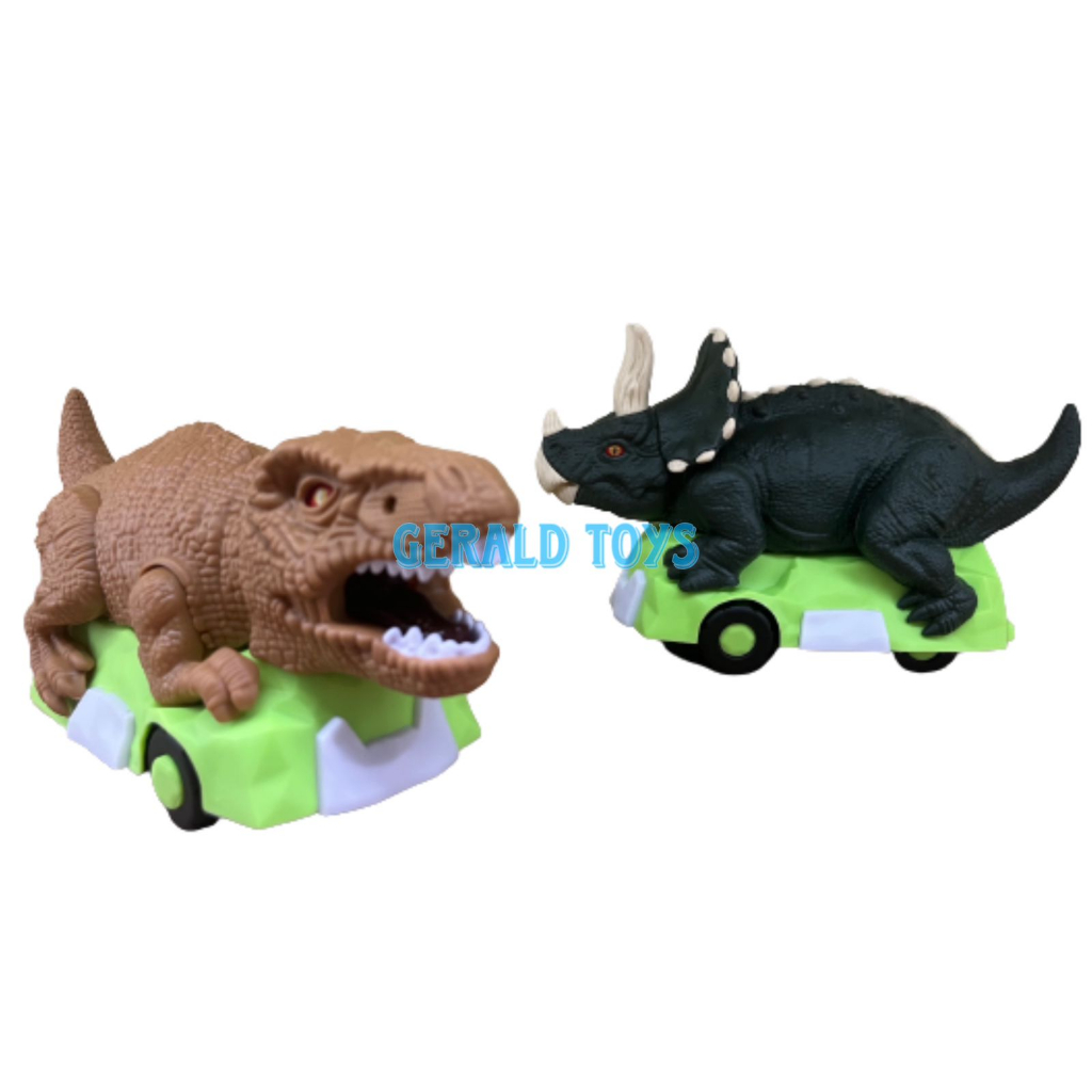 Mainan Anak Magic Car Tiranosaurus dan Triceratops Lighting Music Magic Mobil Tiranosaurus