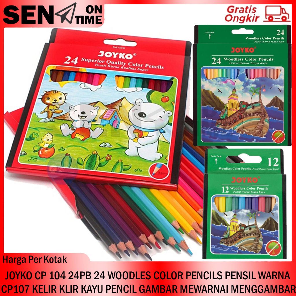 

JOYKO PENSIL WARNA COLOR PENCILS HEXAGONAL GRIP CP 104 24PB 24 PB CP107 107 WOODLES ISI 12 24 PENDEK PANJANG WOODLESS WARNI COLORING MENGAMBAR GAMBAR CRAYON KRAYON KLASIK KECIL KECIK CERAYON KERAYON MENGGAMBAR COLOUR KOLOR KOLOUR KELIR KLIR KAYU