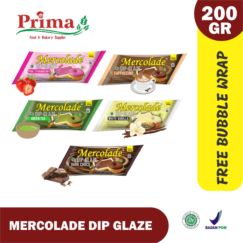 

Glaze - Mercolade dipping glaze 200gram toppingkue/toppingcake