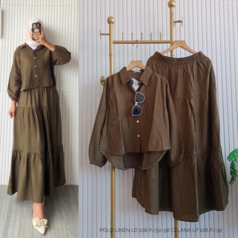 Set rok polo linen import