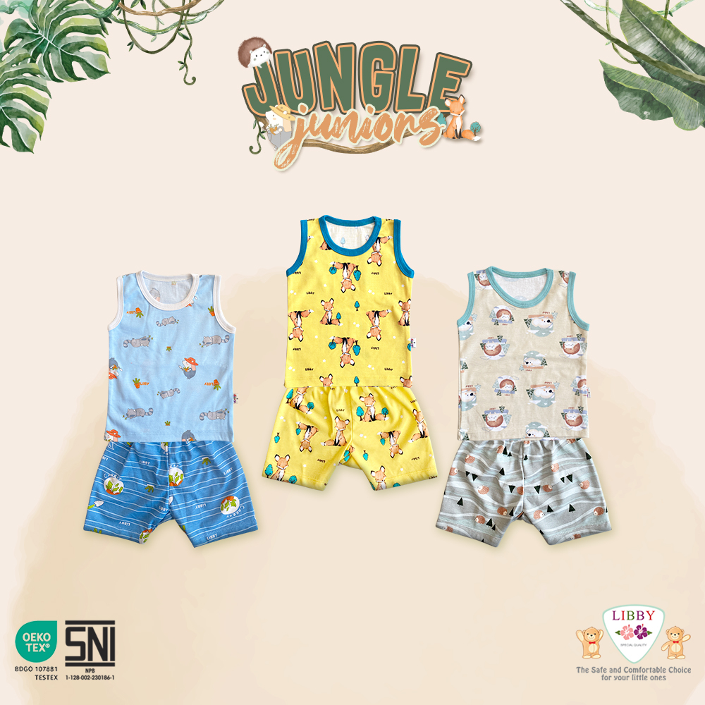 LIBBY Setelan Oblong Kutung Motif Jungle Juniors (1 stel)