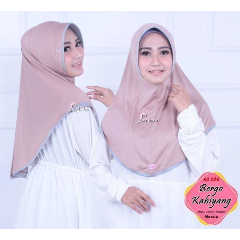 Abika hijab code AB 286 Bergo Kahiyang Mat. Jersey ringan warna Mocca