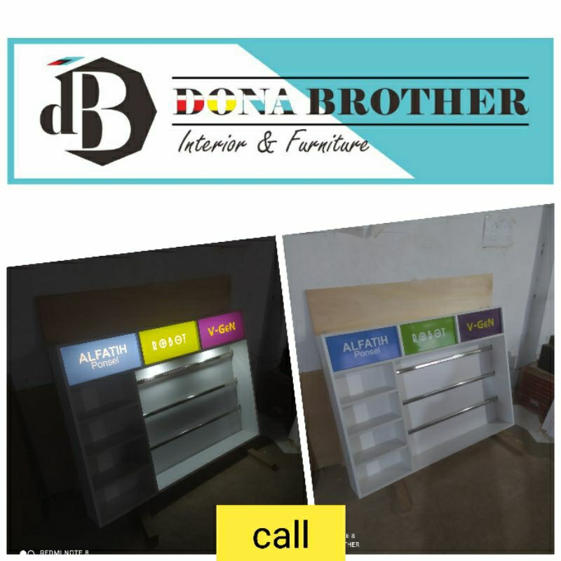 #etalase hp tempel dinding jumbo + packing kayu