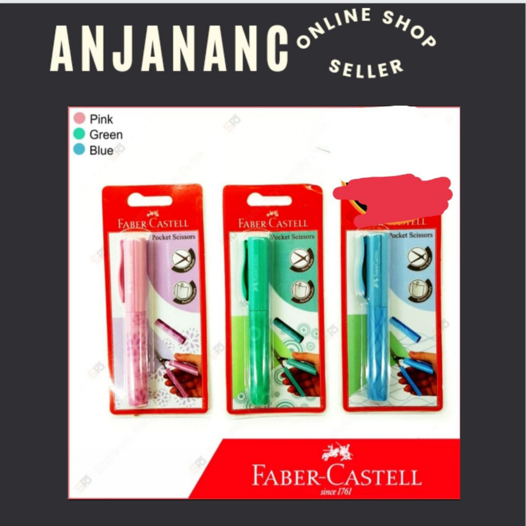 

pocket scissors faber castell gunting saku travel size warna merah muda
