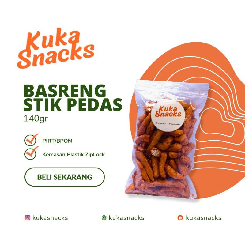 

Basreng Stik Pedas 140gr Kuka Snacks / Basreng Daun Jeruk / Bakso Goreng