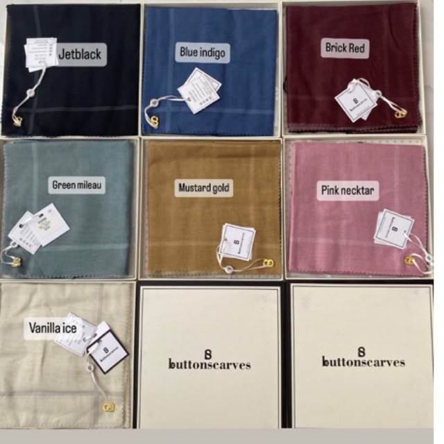 basic voal buttonscarves New lengkap box