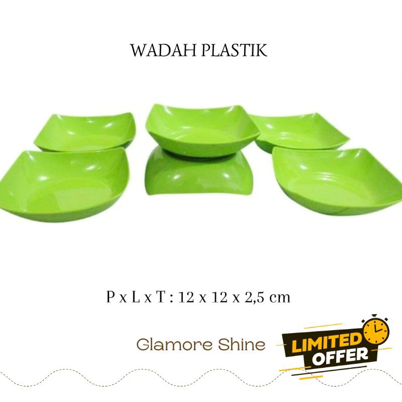 wadah mangkok kecil kotak hijau 12cm