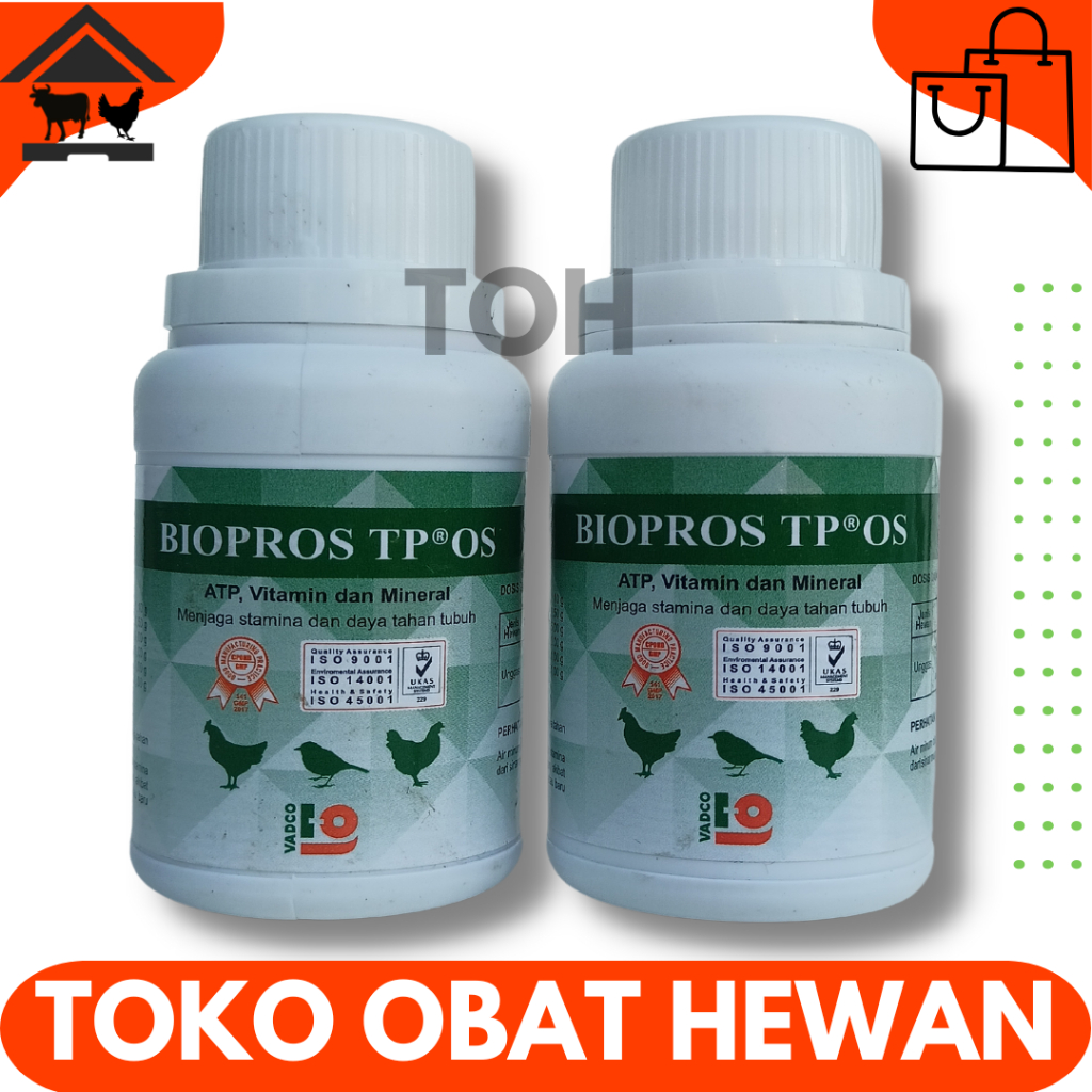 BIOPROS TP OS 100ml - A.T.P Vitamin Mineral, Obat Daya Tahan Tubuh Ayam Unggas - Like Biosan Tp Oral