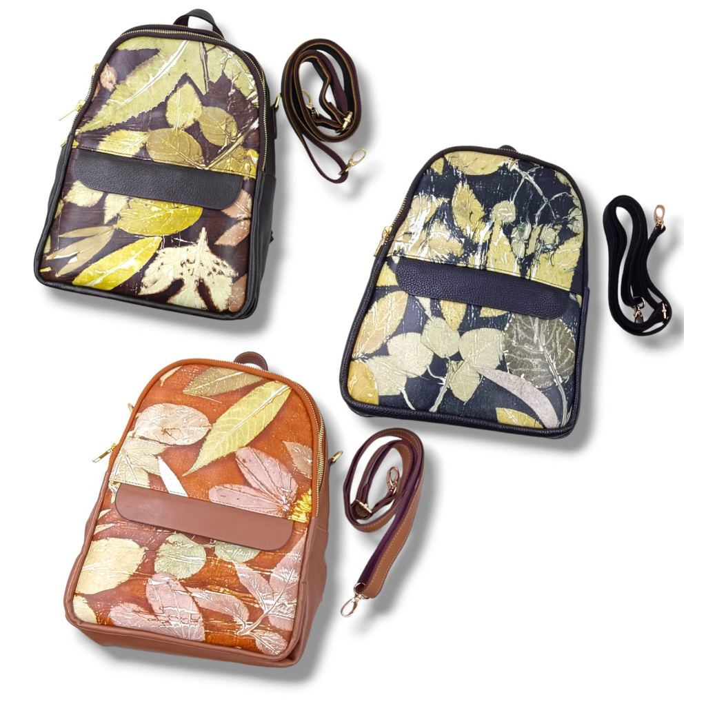 Tas Ransel Ecoprint kulit