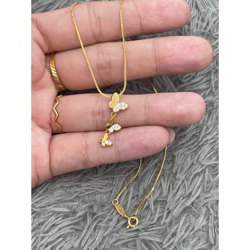 Kalung emas asli kadar 700 model ubs kupu2