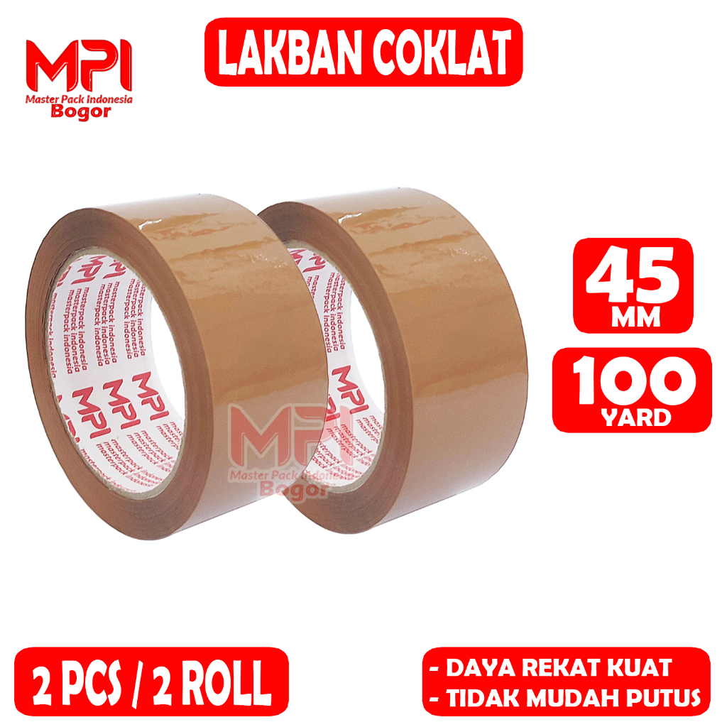 

2 PCS - Lakban Coklat MPI 45 mm x 100 yard / Lakban Packing - Master Pack Indonesia
