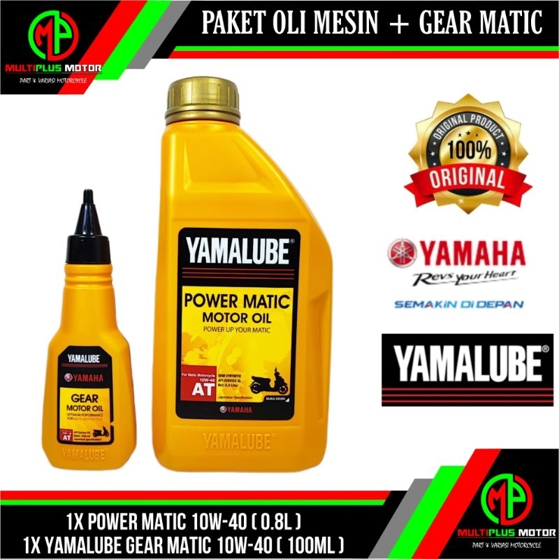 Paket Oli mesin matic YAMALUBE POWER MATIC 10W-40 (0.8L) & Oli gardan YAMALUBE GEAR (100ML) ORIGINAL