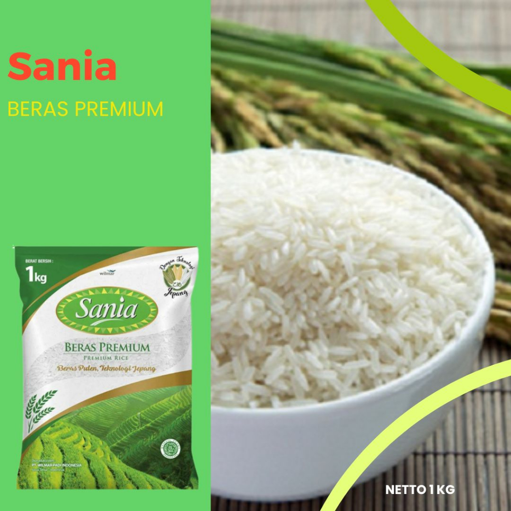 

beras premium pulen Sania 1 kg