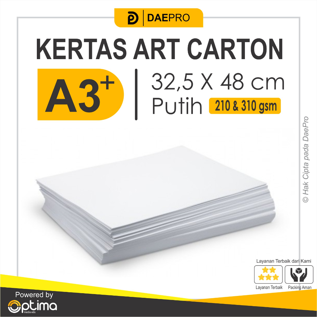 

Kertas Art Carton A3 plus Digital Printing 210 dan 310 gram