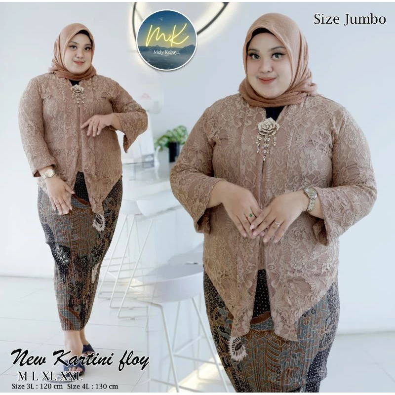 Setelan kebaya floy brukat jumbo LD 120-130 / set kebaya jumbo modern/ set kebaya kondangan / set ke