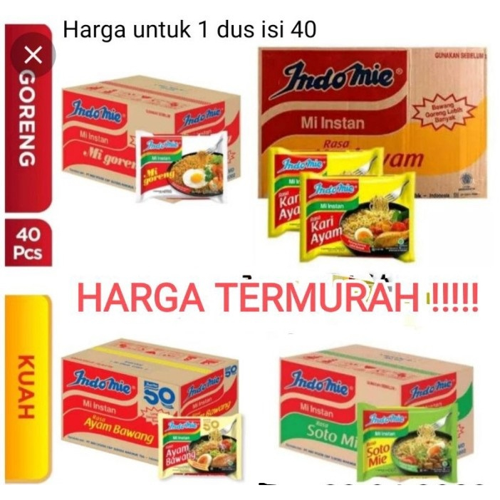 

Indomie 85 Gram 1 kardus (40pcs)