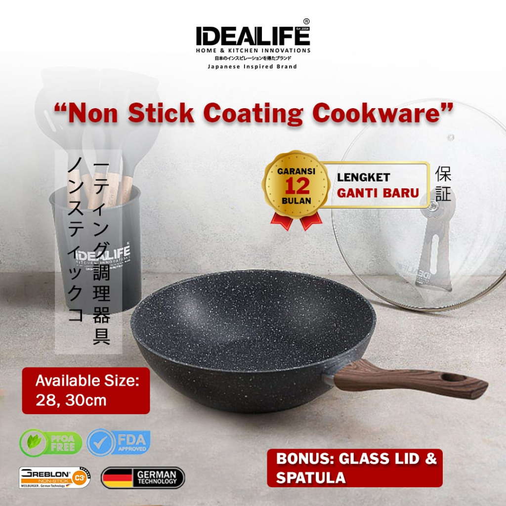 IDEALIFE - Wok Cookware - Panci Wajan