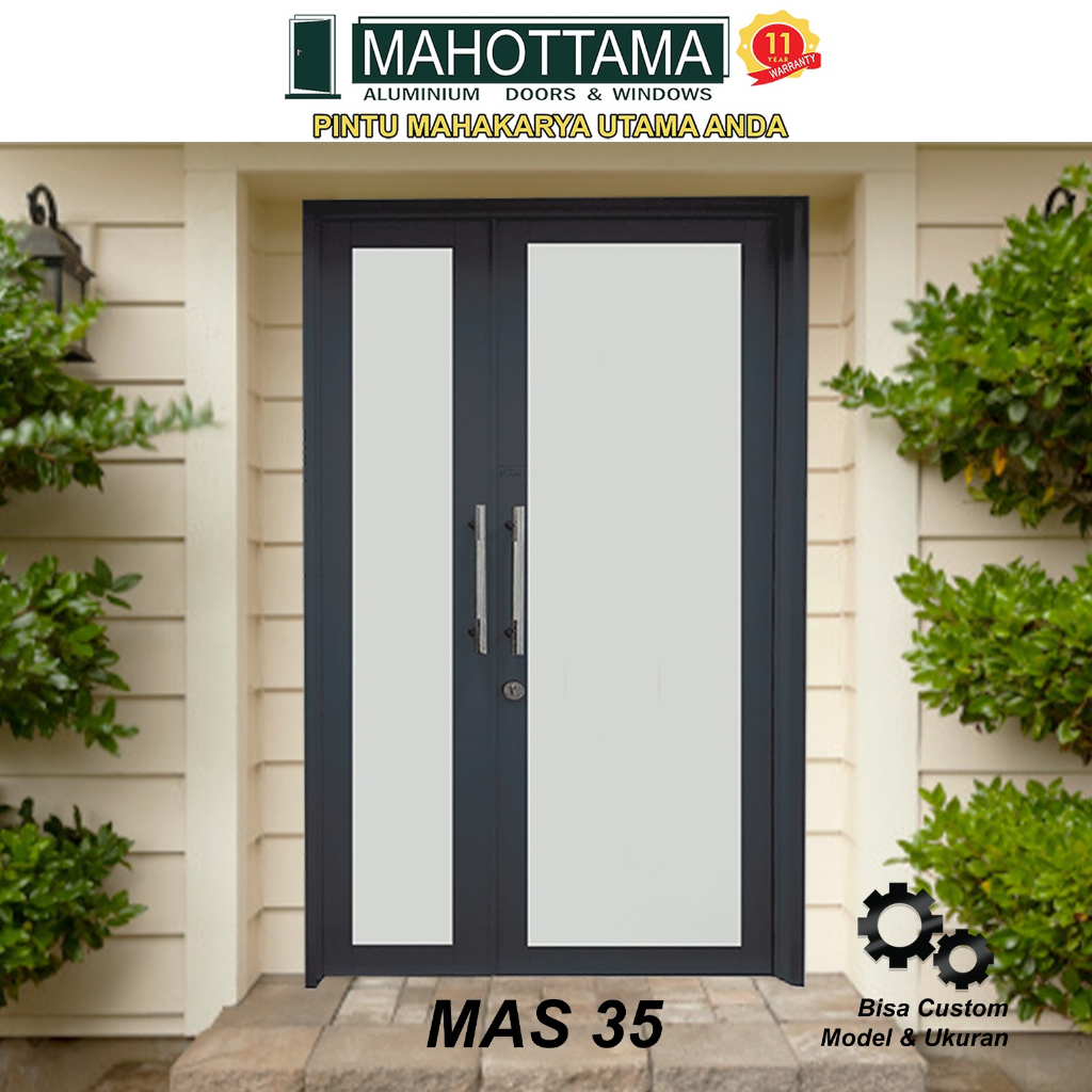 MAHOTTAMA - Pintu Rumah Utama Kamar Tidur Kamar Mandi Aluminium 120 x 215cm 1 Set Kunci Handle Engse