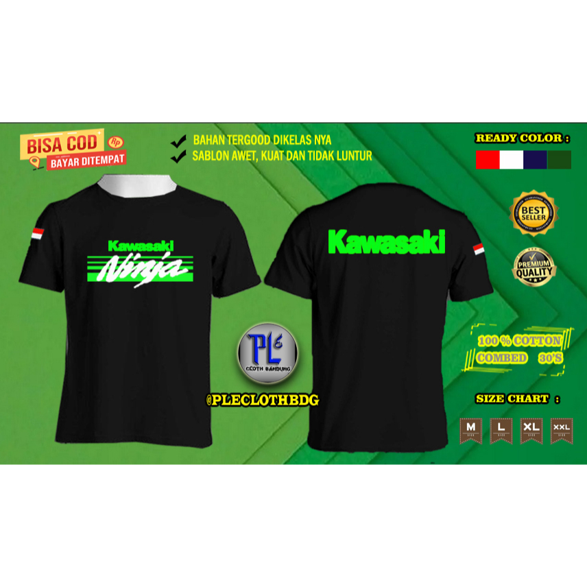 KAOS BAJU PRIA WANITA KAOS BAJU MOTOR NINJA R RR KAOS KEREN BAJU BAGUS KAOS KAWASAKI NINJA 150 R RR 
