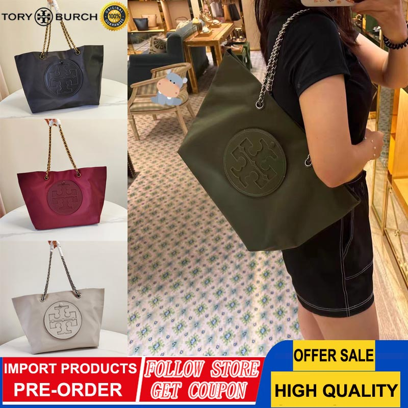 Tas Bahu Wanita Tory Burch Tas Nilon Ella Tas Besar Rantai Tote Bag Tas Wanita Import Berkualitas Ti