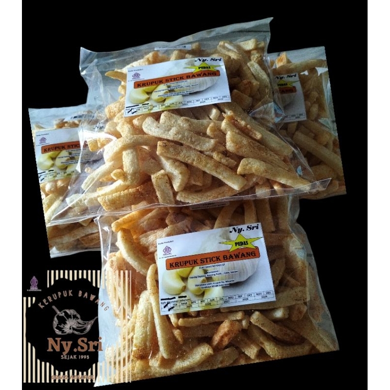 

Krupuk Stick Bawang PEDAS cap NY. SRI 250 Gram