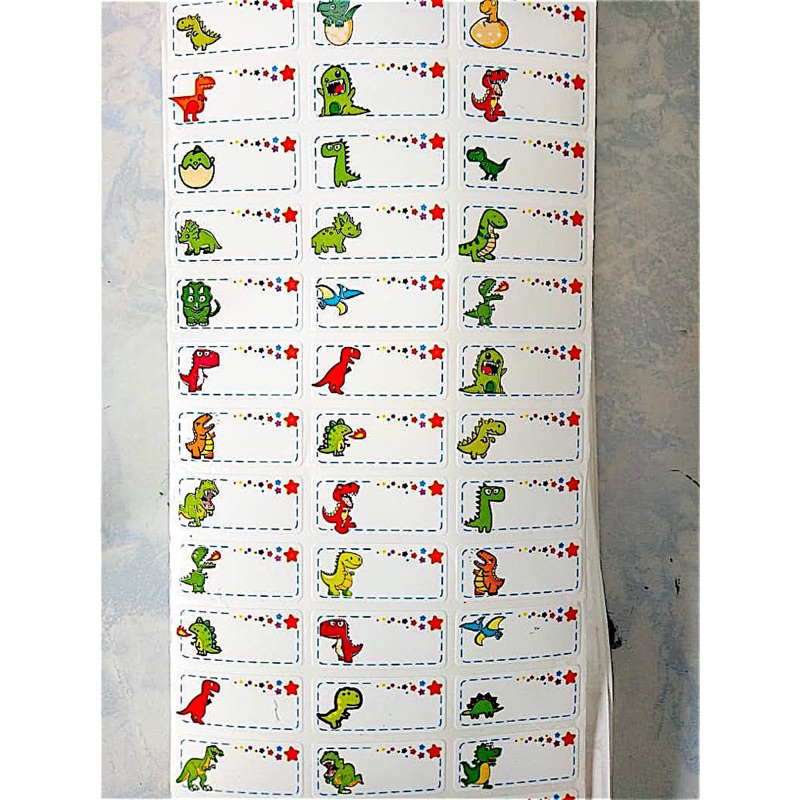 

Label nama anti air stiker waterproof Cute Dino