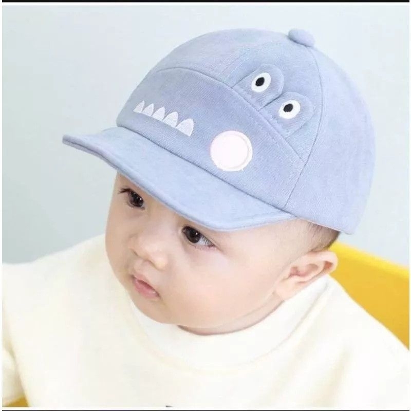 Topi Bayi Lucu Karakter Crocodile Free Custom Bordir Nama