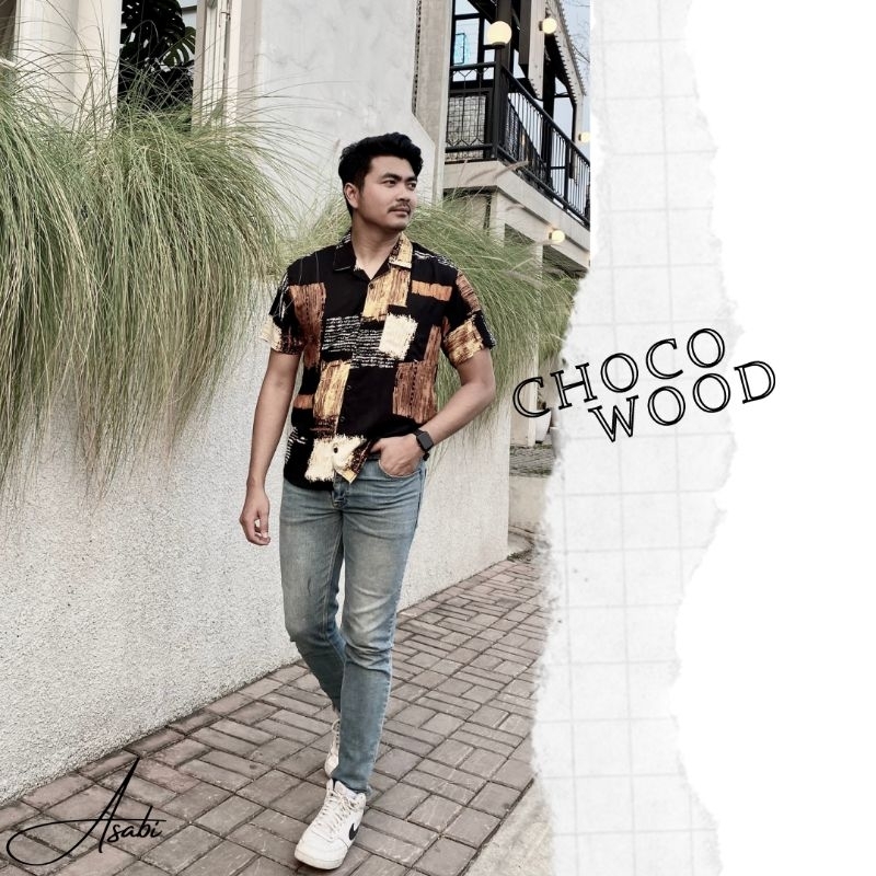 -KEMEJA PRIA/PANTAI/MOTIF (CHOCO WOOD)-
